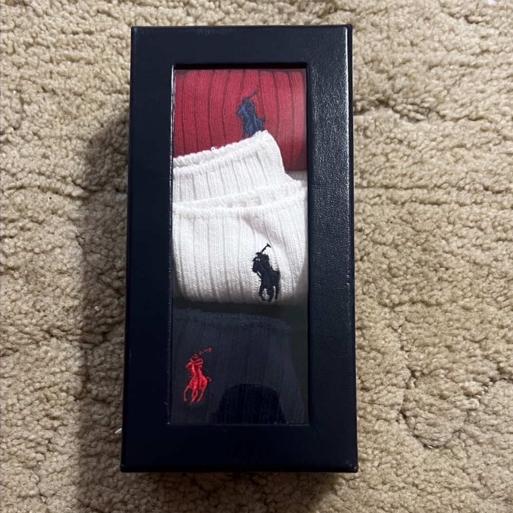 Never Worn! Polo by Ralph Lauren Boy’s Ribbed Socks - Red, White, and Blue